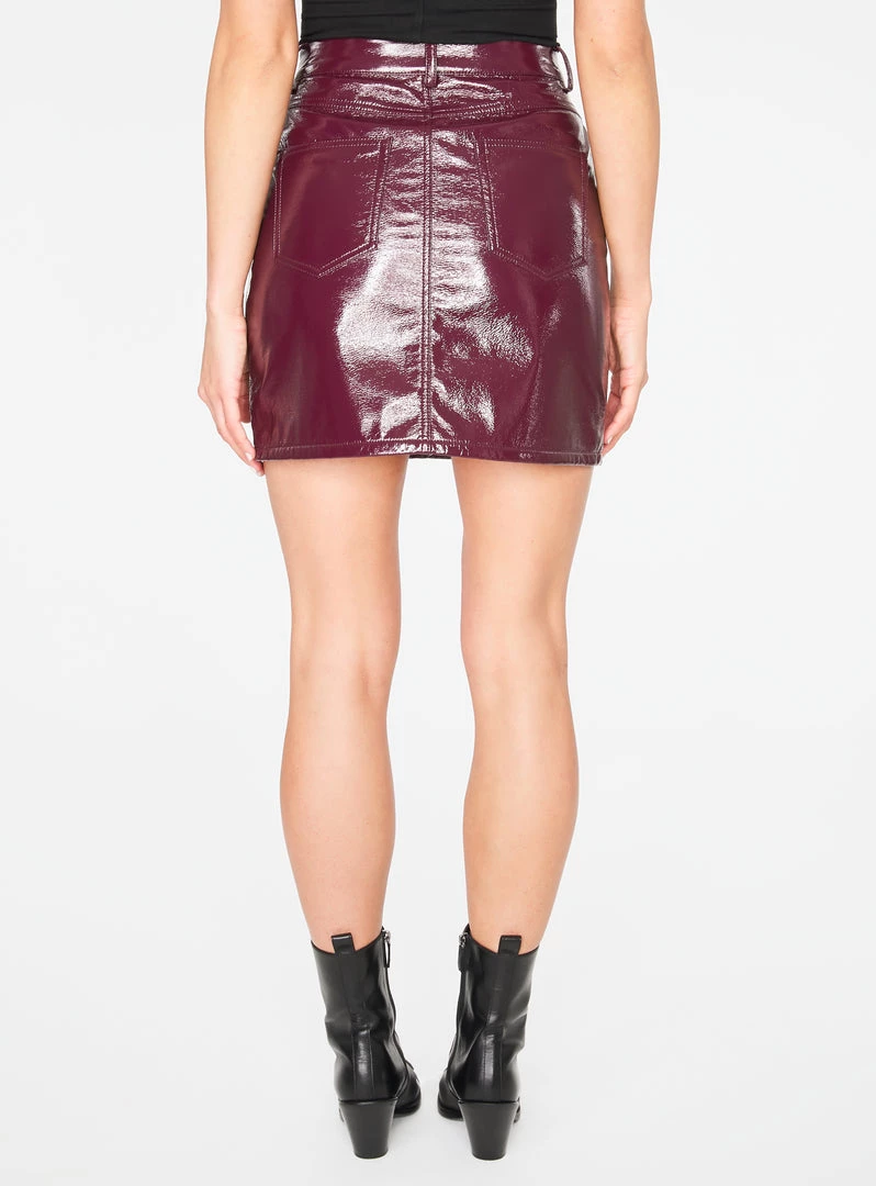 HeyYou Plum Faux Patent Leather High Waisted Mini Skirt Skirts 6 HeyYou Plum Faux Patent Leather High Waisted Mini Skirt Skirts