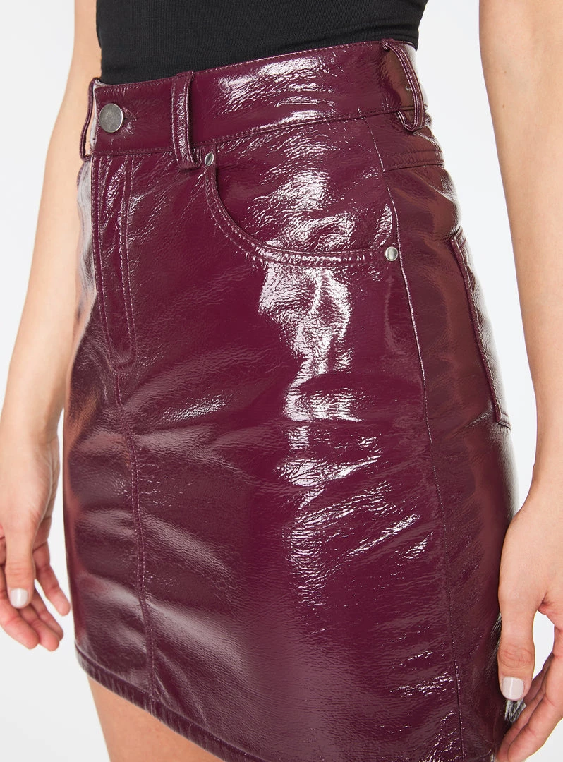 HeyYou Plum Faux Patent Leather High Waisted Mini Skirt Skirts 4 HeyYou Plum Faux Patent Leather High Waisted Mini Skirt Skirts