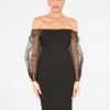 HeyYou Dresses Black Off The Shoulder Midi Pencil Dress 2 HeyYou Dresses Black Off The Shoulder Midi Pencil Dress