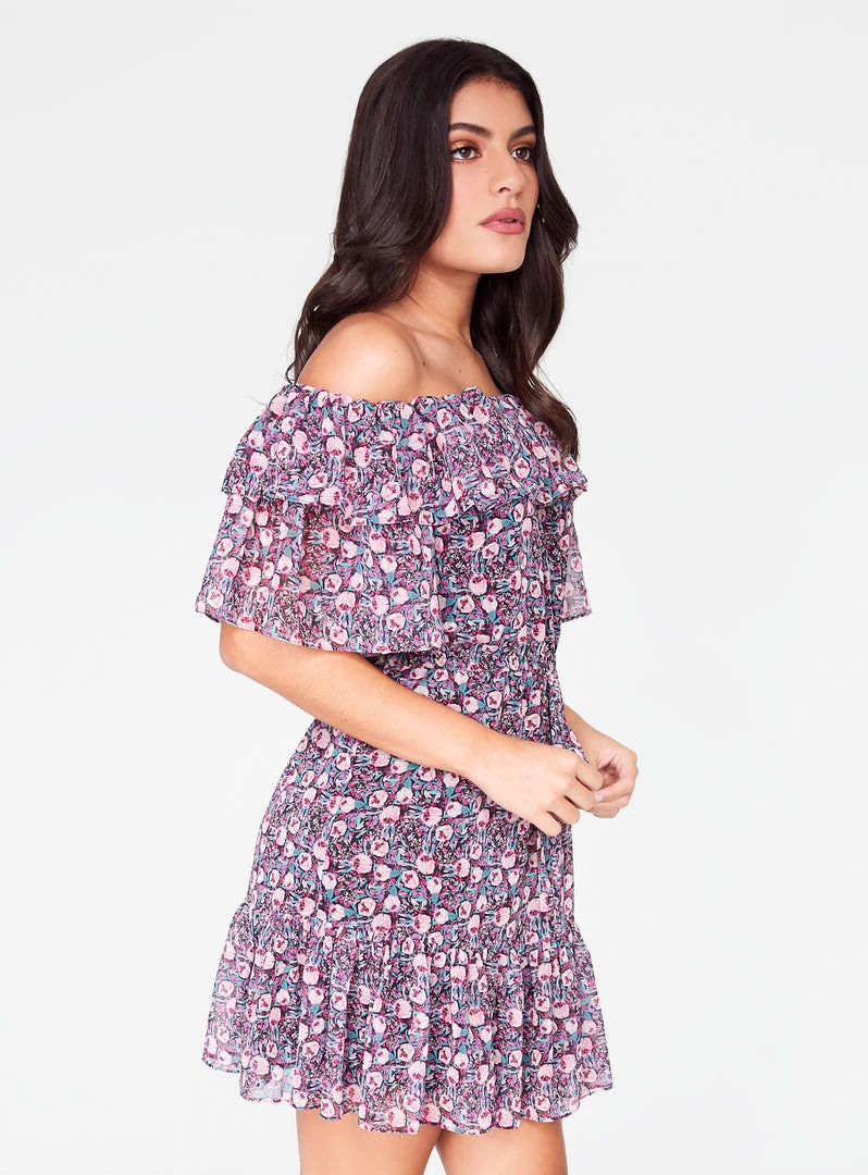 HeyYou Dresses Pink Floral Off The Shoulder Ruffle Dress 5 HeyYou Dresses Pink Floral Off The Shoulder Ruffle Dress