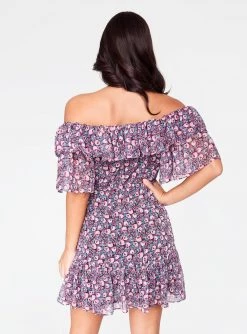 HeyYou Dresses Pink Floral Off The Shoulder Ruffle Dress 10 HeyYou Dresses Pink Floral Off The Shoulder Ruffle Dress