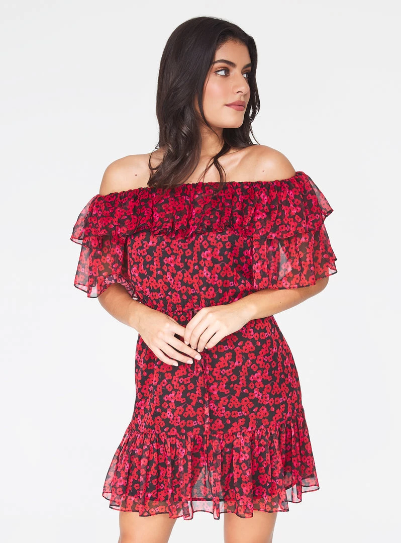 HeyYou Dresses Red Blossom Off The Shoulder Ruffle Dress 5 HeyYou Dresses Red Blossom Off The Shoulder Ruffle Dress