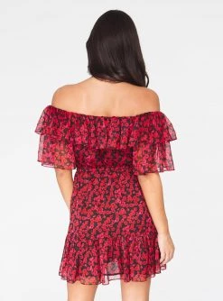 HeyYou Dresses Red Blossom Off The Shoulder Ruffle Dress 10 HeyYou Dresses Red Blossom Off The Shoulder Ruffle Dress