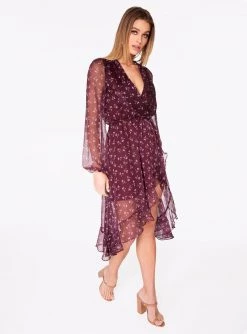 HeyYou Burgundy Open Back Ruffle Dress Dresses 9 HeyYou Burgundy Open Back Ruffle Dress Dresses