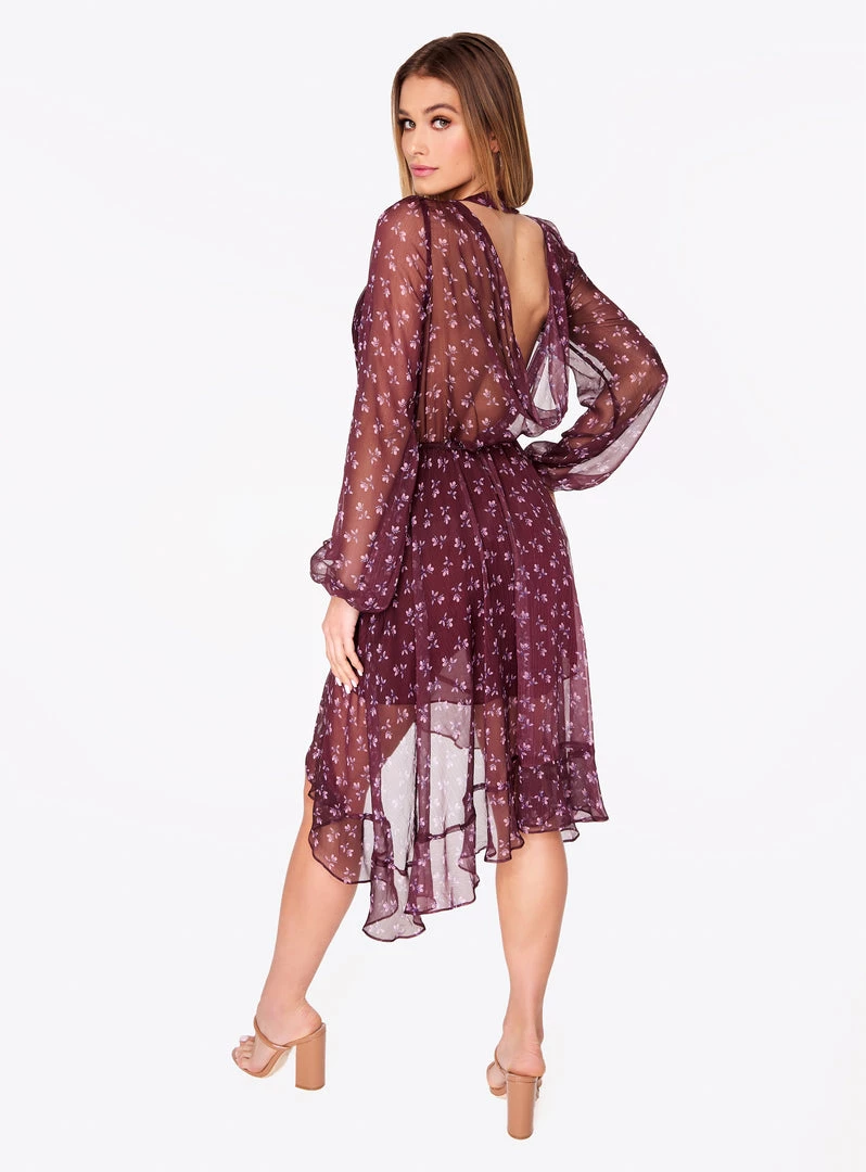 HeyYou Burgundy Open Back Ruffle Dress Dresses 6 HeyYou Burgundy Open Back Ruffle Dress Dresses
