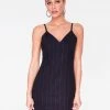 HeyYou Dresses Navy Pinstriped Mini Dress