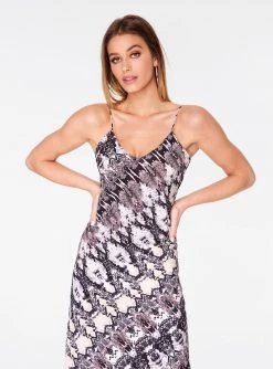 HeyYou Snake Print Strappy Slip Dress
