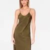 HeyYou Olive Strappy Slip Dress