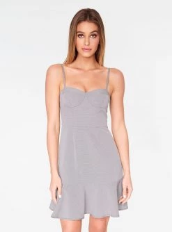 HeyYou Houndstooth Print Bustier Dress Dresses