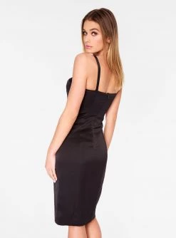 HeyYou Black Front Slit Bustier Dress 9 HeyYou Black Front Slit Bustier Dress