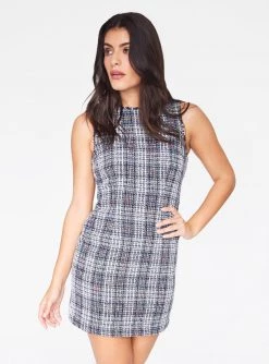 HeyYou Black Tweed Sleeveless Mini Dress
