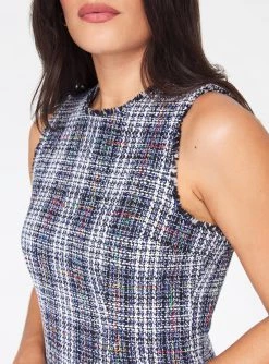 HeyYou Black Tweed Sleeveless Mini Dress