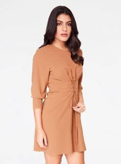 HeyYou Camel 3/4 Sleeve Mini Dress Dresses 9 HeyYou Camel 3/4 Sleeve Mini Dress Dresses