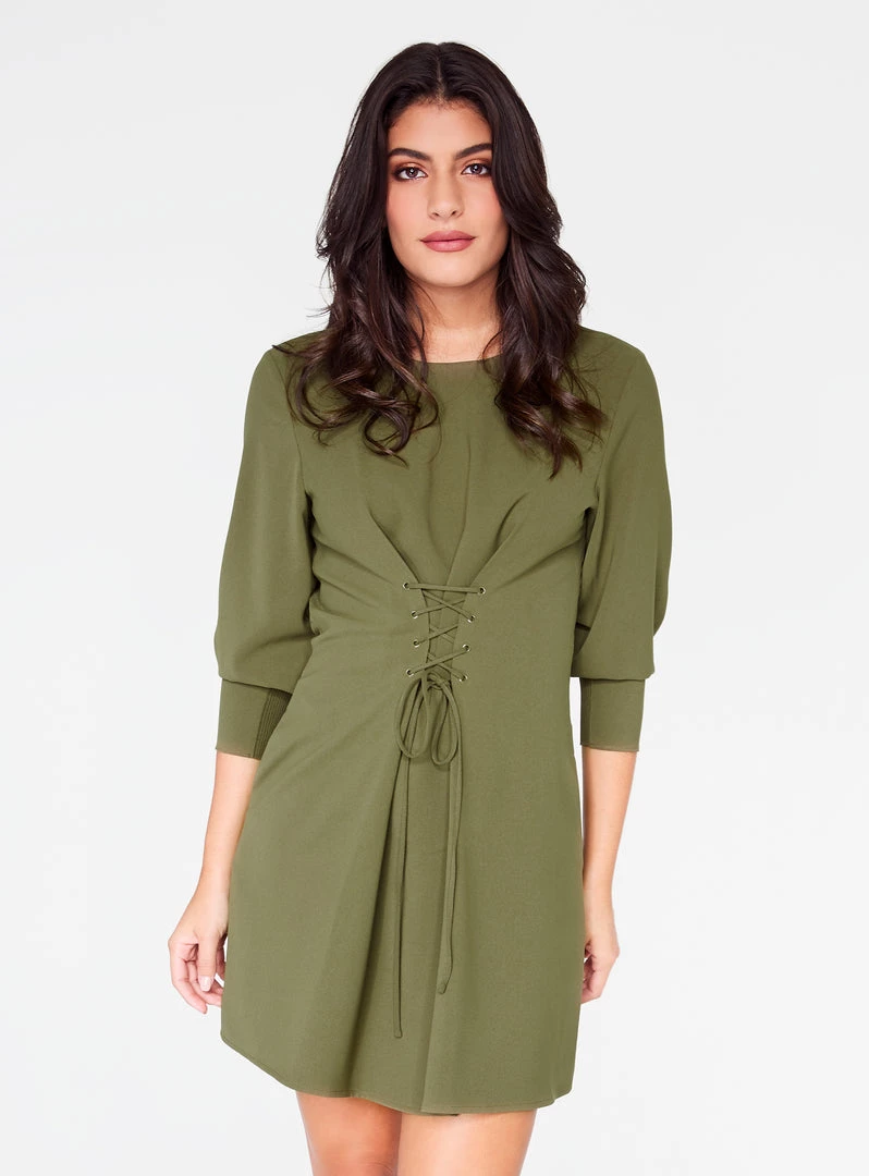 HeyYou Olive 3/4 Sleeve Mini Dress Dresses 3 HeyYou Olive 3/4 Sleeve Mini Dress Dresses