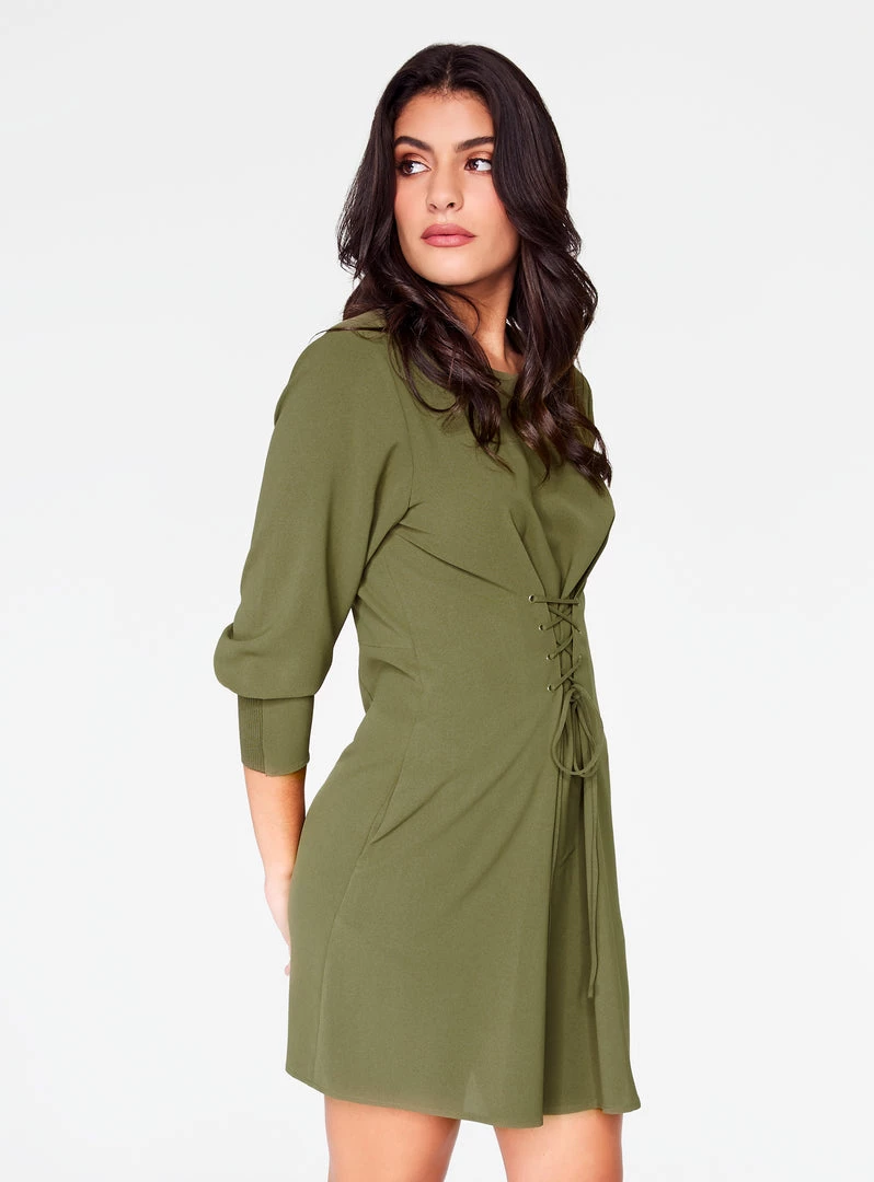 HeyYou Olive 3/4 Sleeve Mini Dress Dresses 5 HeyYou Olive 3/4 Sleeve Mini Dress Dresses