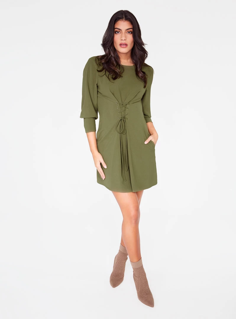 HeyYou Olive 3/4 Sleeve Mini Dress Dresses 7 HeyYou Olive 3/4 Sleeve Mini Dress Dresses