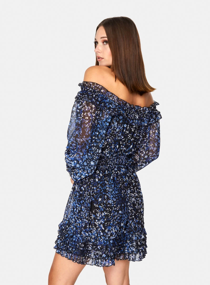 HeyYou Nightsky Floral Long Sleeve Off The Shoulder Ruffle Dress 5 HeyYou Nightsky Floral Long Sleeve Off The Shoulder Ruffle Dress