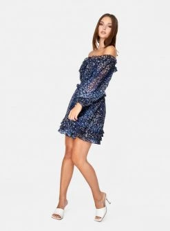 HeyYou Nightsky Floral Long Sleeve Off The Shoulder Ruffle Dress 11 HeyYou Nightsky Floral Long Sleeve Off The Shoulder Ruffle Dress