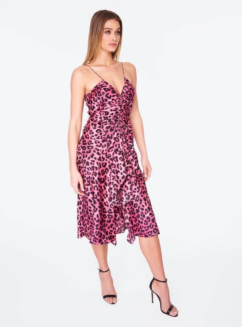 HeyYou Ruched Front Tank Dress In Pink Cheetah 5 HeyYou Ruched Front Tank Dress In Pink Cheetah