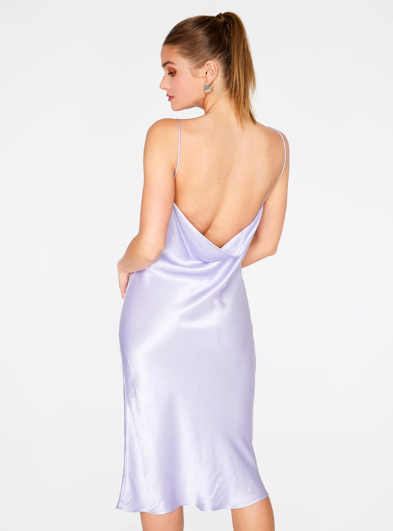 HeyYou Lavender Cowl Neck Satin Slip Midi Dress 6 HeyYou Lavender Cowl Neck Satin Slip Midi Dress