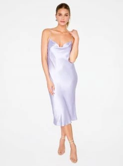 HeyYou Lavender Cowl Neck Satin Slip Midi Dress 11 HeyYou Lavender Cowl Neck Satin Slip Midi Dress