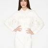 HeyYou Off White Faux Leather Fringe Western Dress 2 HeyYou Off White Faux Leather Fringe Western Dress