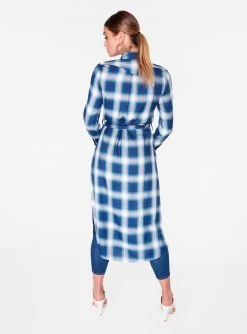 HeyYou Long Sleeve Blue Button Up Duster