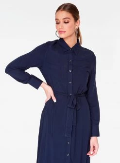 HeyYou Long Sleeve Navy Button Up Duster