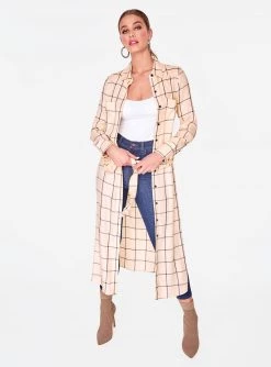 HeyYou Long Sleeve Creme Button Up Duster