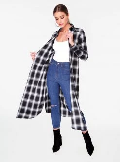 HeyYou Dusters Black Flannel Cowboy Duster
