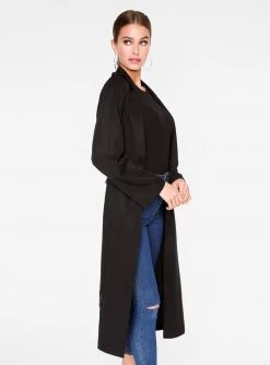 HeyYou Black Tailored Trench Coat