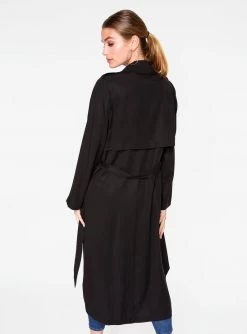 HeyYou Black Tailored Trench Coat