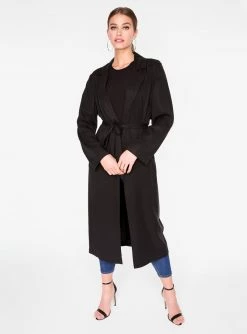 HeyYou Black Tailored Trench Coat