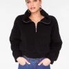 HeyYou Black Half Zip Pullover Jacket Jackets