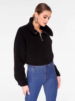 HeyYou Black Half Zip Pullover Jacket Jackets