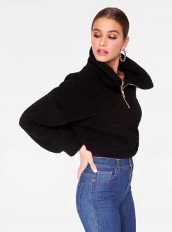 HeyYou Black Half Zip Pullover Jacket Jackets