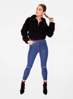 HeyYou Black Half Zip Pullover Jacket Jackets