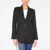 HeyYou Black Beaded Fringe Asymmetrical Blazer