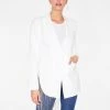 HeyYou Off White Beaded Fringe Asymmetrical Blazer