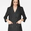 HeyYou Charcoal Double Breasted Striped Blazer