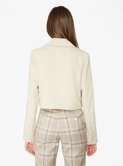 HeyYou Blazers Beige Cropped Blazer
