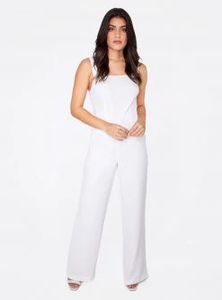HeyYou Straight Neck Jumpsuit In White Dresses