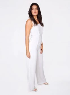 HeyYou Straight Neck Jumpsuit In White Dresses