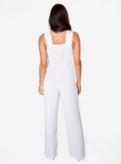 HeyYou Straight Neck Jumpsuit In White Dresses