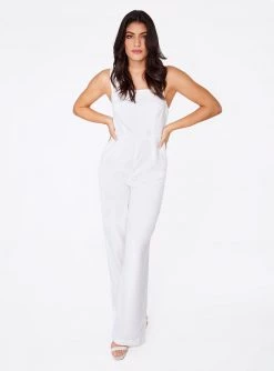 HeyYou Straight Neck Jumpsuit In White Dresses