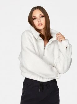 HeyYou Half Zip Pullover Jacket In Creme