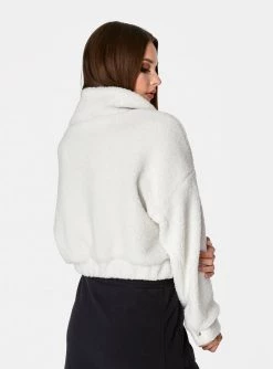 HeyYou Half Zip Pullover Jacket In Creme