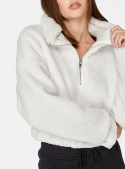 HeyYou Half Zip Pullover Jacket In Creme