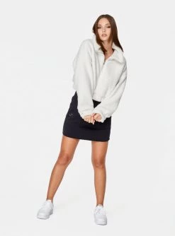 HeyYou Half Zip Pullover Jacket In Creme