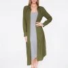 HeyYou Long Sleeve Olive Button Up Duster Dusters
